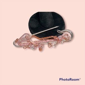 📌ladies pin brooch handmade on a kilt pin-pink and copper